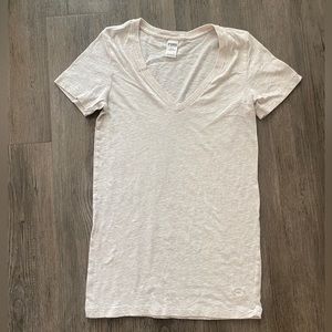 PINK Victoria Secret V Cut Oat Short Sleeve Tee • Soft Brushed Fabric • Small